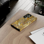 Golden Yellow Marbled Italian Phone Case - Dual Layer - Matte or Glossy