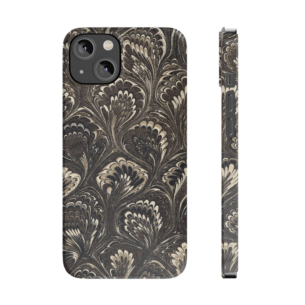 Black Italian Marble Design Slim iPhone 17 + all models Phone Cases