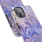 Marbled Feather Lavender + Purple Swirl - Single Layer Slim Phone Case