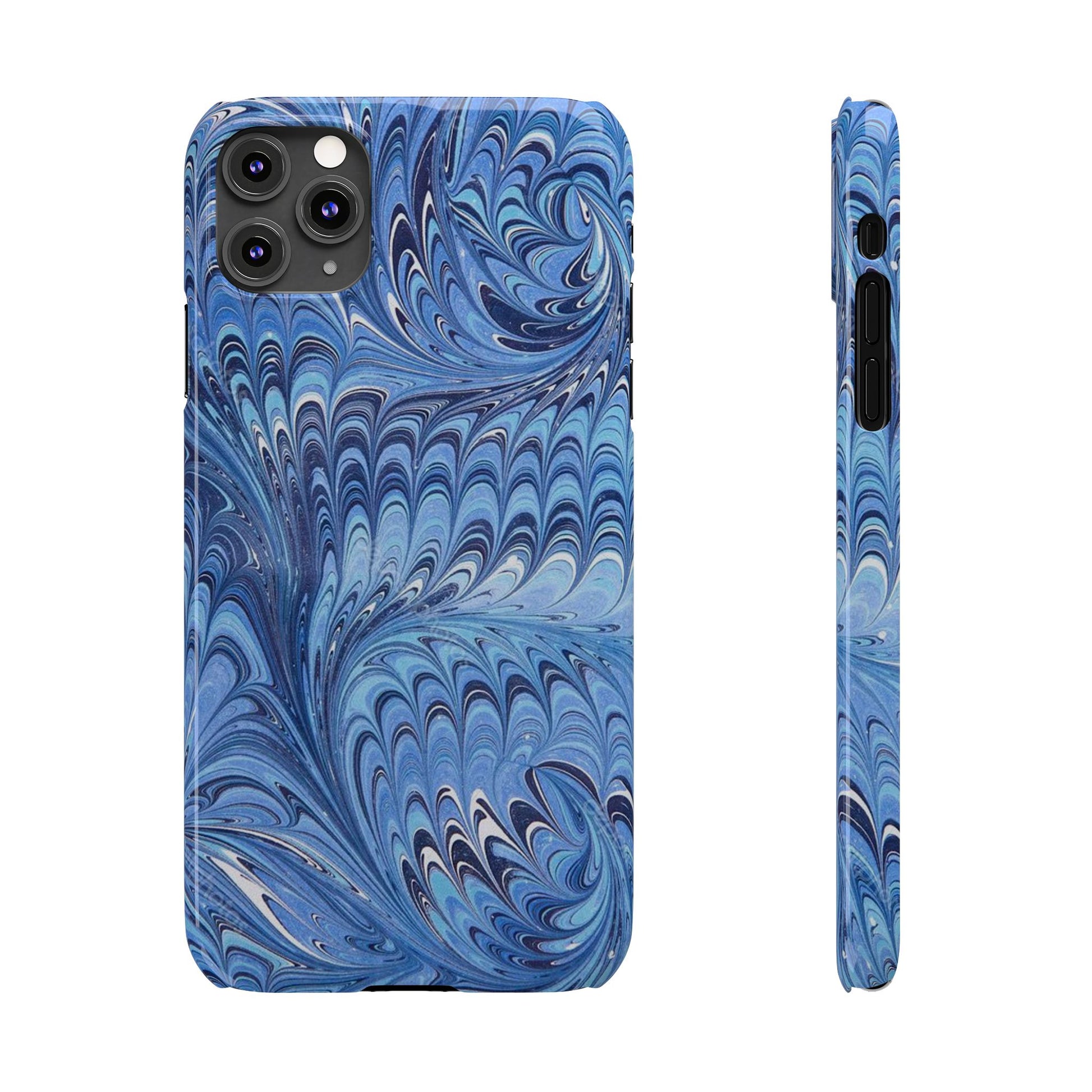 Blue Italian Marbled Design, Green and Blue Pallet, Slim Phone Case