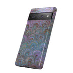 Lavender Marbled Peacock Durable Phone Case - Matte or Glossy