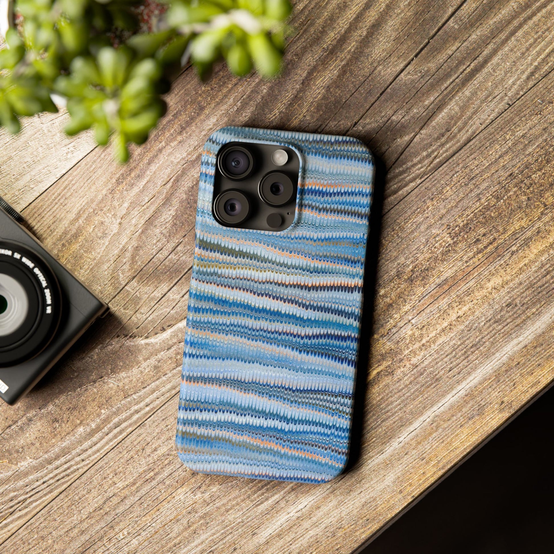 Blue Italian Hand-Painted and Vintage Marbled Inspired Paper Design, Italy Feather Phone Case, iPhone15 Case and all iPhone Case Sizes