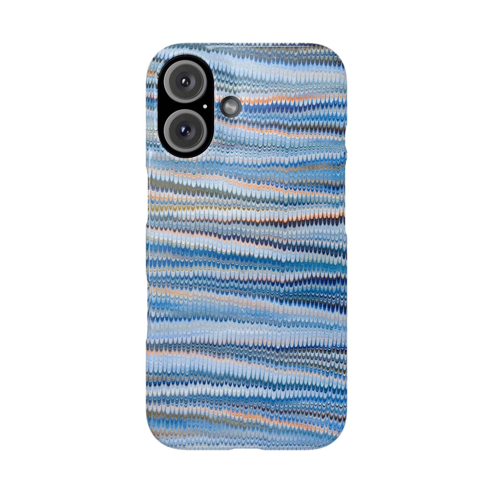 Blue Italian Hand-Painted and Vintage Marbled Inspired Paper Design, Italy Feather Phone Case, iPhone15 Case and all iPhone Case Sizes