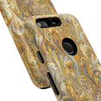 Golden Yellow Marbled Italian Phone Case - Dual Layer - Matte or Glossy
