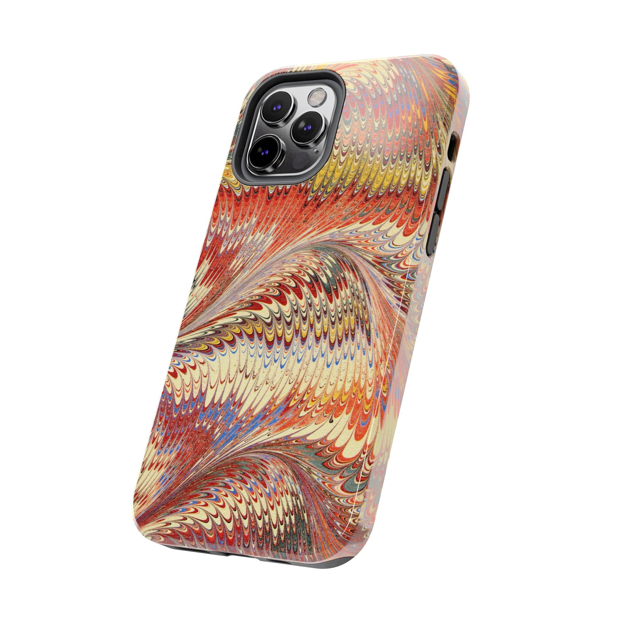 Marbled Swirl Tough Phone Case - Red Rust Orange Fall Colors, Heavy Duty Case. Alternative: Protective Phone Cover, Durable Smartphone Case,