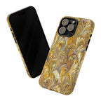 Golden Yellow Marbled Italian Phone Case - Dual Layer - Matte or Glossy