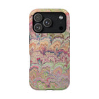 Marbled Pastel Pink and Green Impact-Resistant Phone Case for Apple + Samsung - Dual Layer Case
