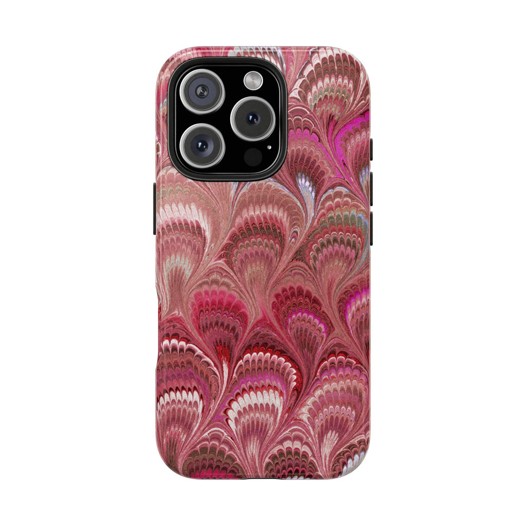 Pink Peacock Marble Italian Tough Phone Case — Durable Marbled Phone Case