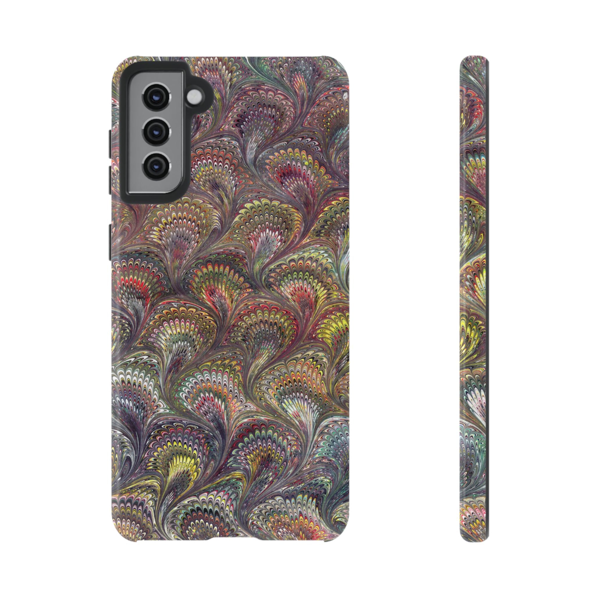 Vintage Marbled Tough Phone Case, Multi-Color Dual Case