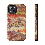 Marbled Swirl Tough Phone Case - Red Rust Orange Fall Colors, Heavy Duty Case. Alternative: Protective Phone Cover, Durable Smartphone Case,