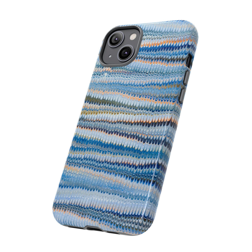 Blue Marbled Phone Cases iPhone + Samsung - all models, Vintage Marbled Design - Tough Cases