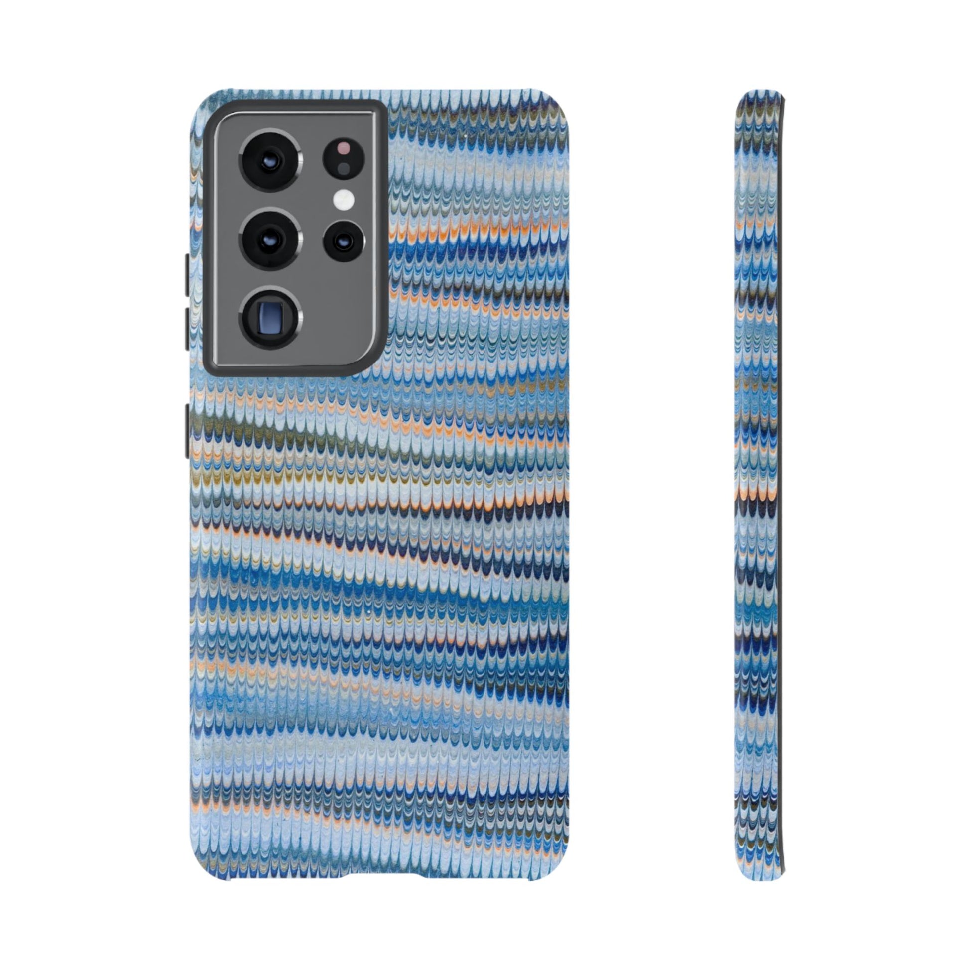 Blue Marbled Phone Cases iPhone 16 + Samsung + Apple + Google - all models, Vintage Marbled Design - Tough Cases