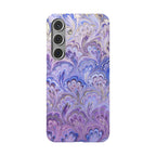Marbled Feather Lavender + Purple Swirl - Single Layer Slim Phone Case