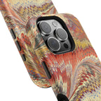 Rust + Gold Italian Marbled Design Magnetic MAG SAFE - Dual Layer Case - Glossy or Matte