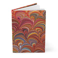 Red Vintage Italian Feather Marble Design Hardcover Journal Matte