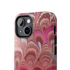 Pink Peacock Marble Italian Tough Phone Case — Durable Marbled Phone Case