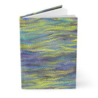 Vintage Italian Marbled Hardcover Journal Lime Green and Purple