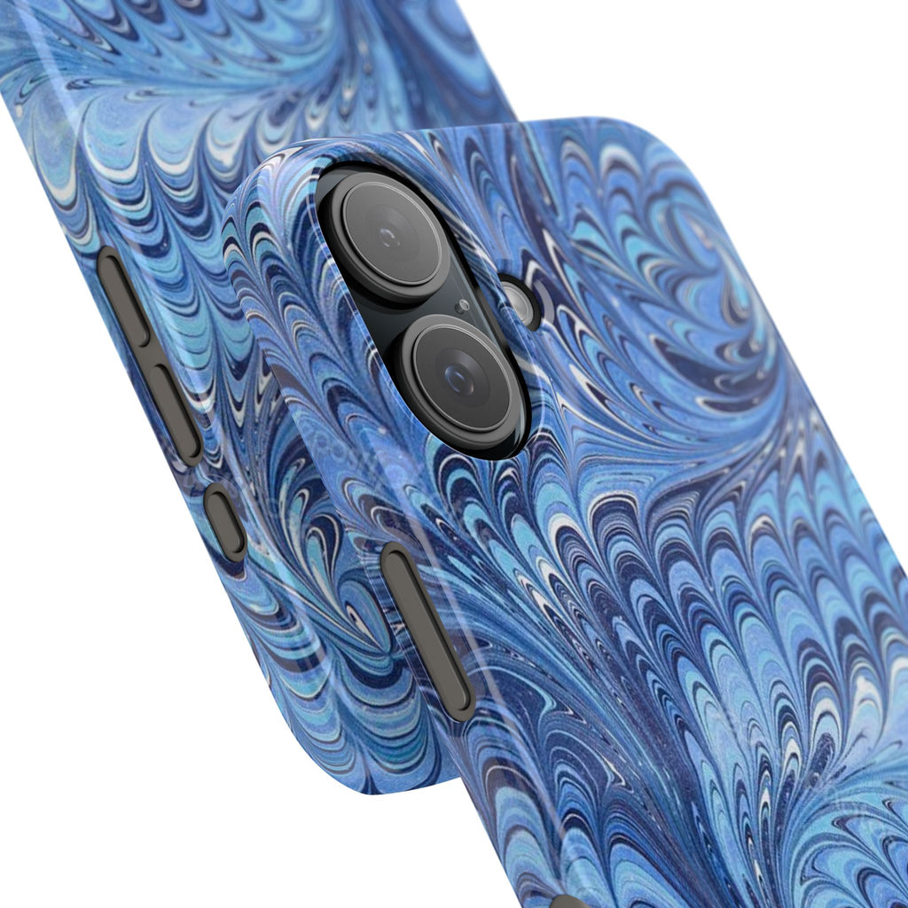 Blue Italian Marbled Design, Green and Blue Pallet, Slim Phone Case