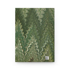 Italian Marble Hardcover Journal Matte, Green Hand-Painted Design, Artistic Notebook, Writing Diary, Lined Pages