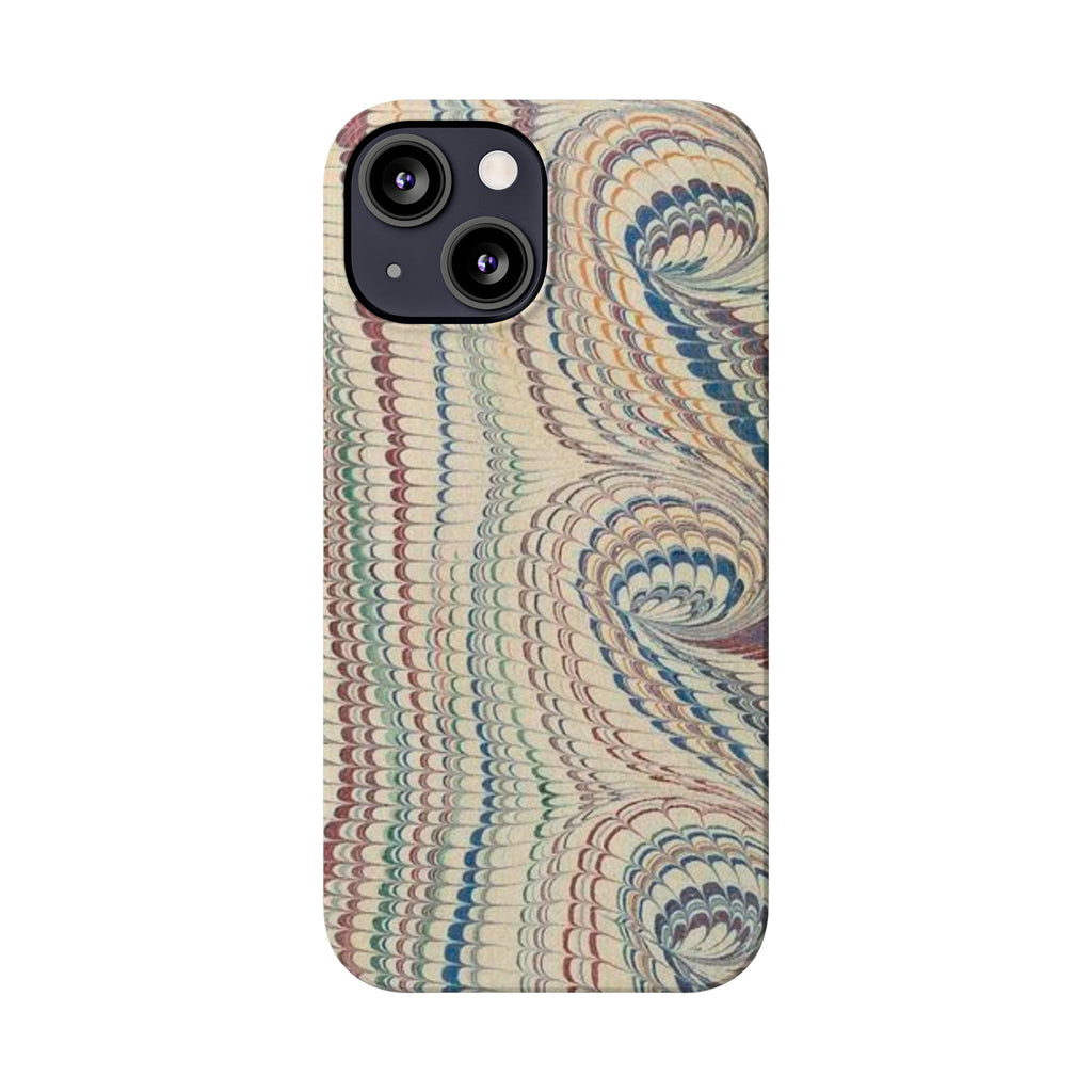 Italian Vintage Marbled Paper Design on iPhone Cases, Artistic Protection for Your Device in Elegant Beige, Blue, Burgundy