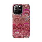Pretty in Pink - Peacock Marble Italian Tough Phone Case — Durable Marbled Phone Case