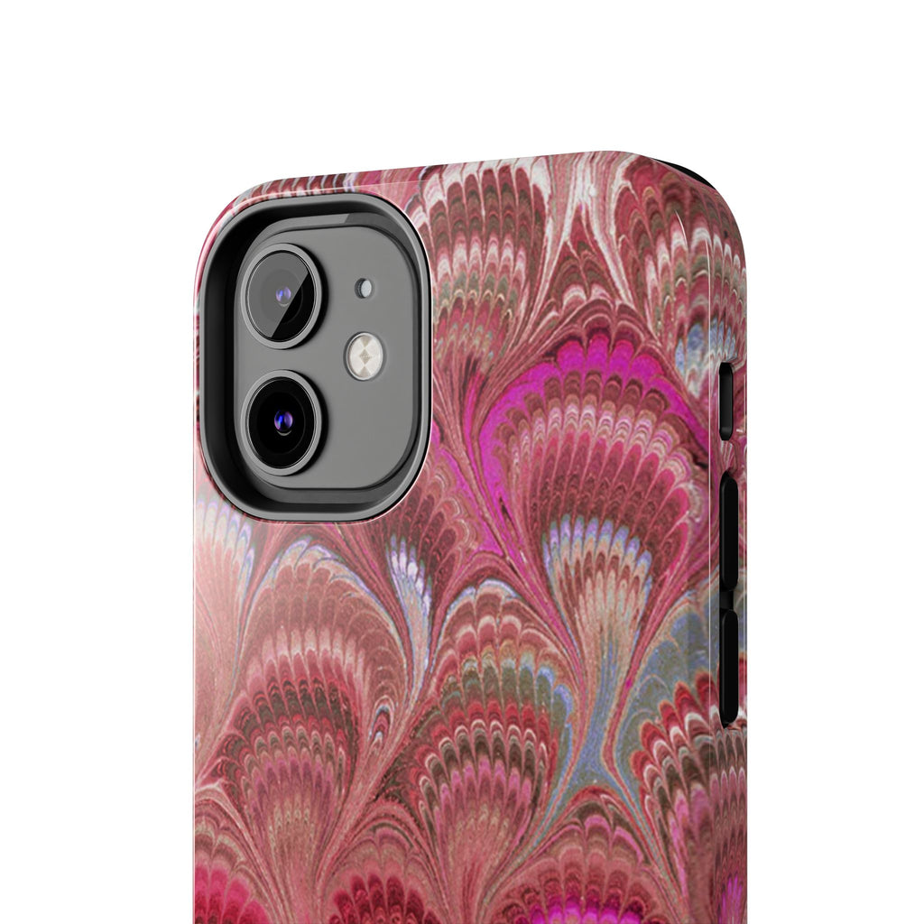 Pretty in Pink - Peacock Marble Italian Tough Phone Case — Durable Marbled Phone Case