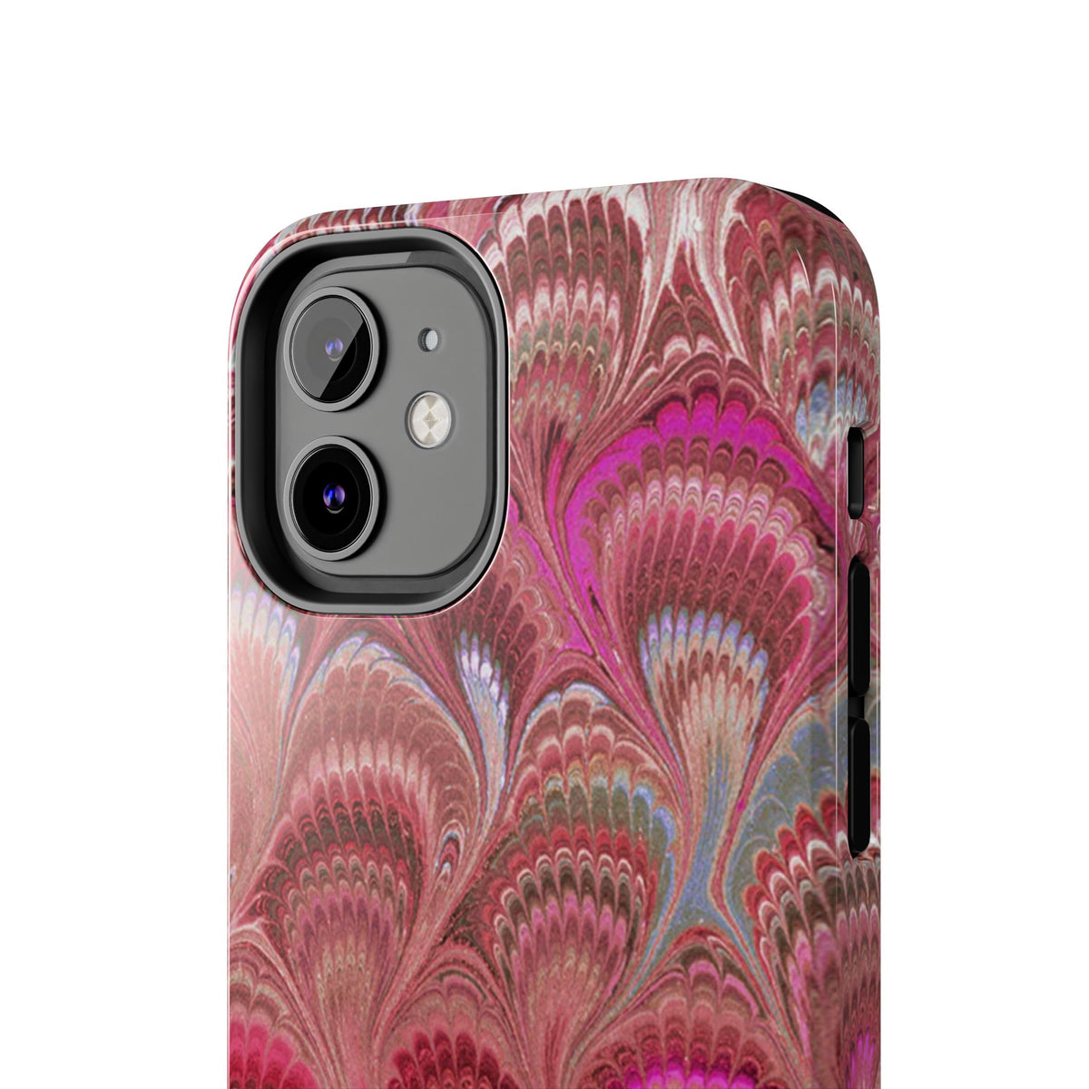 Pretty in Pink - Peacock Marble Italian Tough Phone Case — Durable Marbled Phone Case
