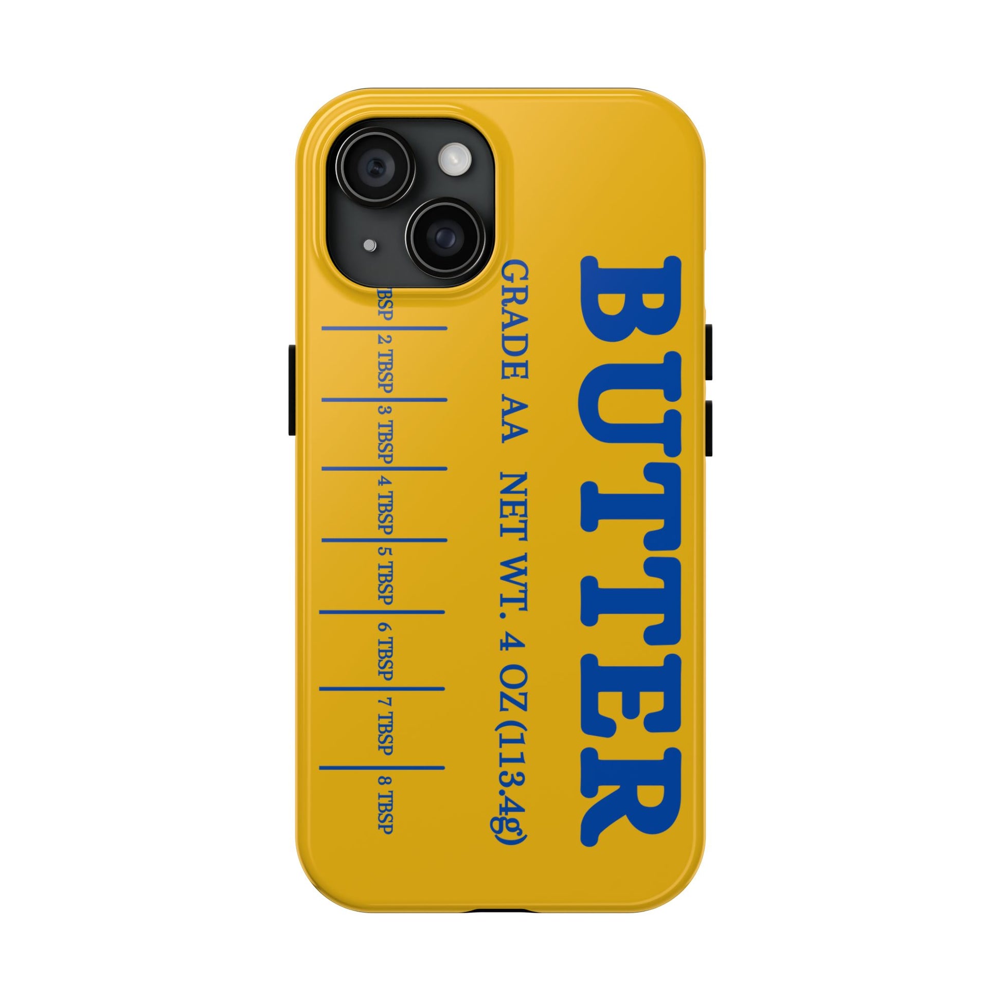 Butter Yellow Tough Phone Cases, Funny iPhone 16 Cover, Protective Case Gift for Techies, Yellow Phone Accessories, Unique Gift for Phone