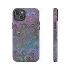 Lavender Marbled Peacock Durable Phone Case - Matte or Glossy