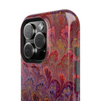 Red, Burgundy, Lavender Italian Peacock Feather Design Phone Case