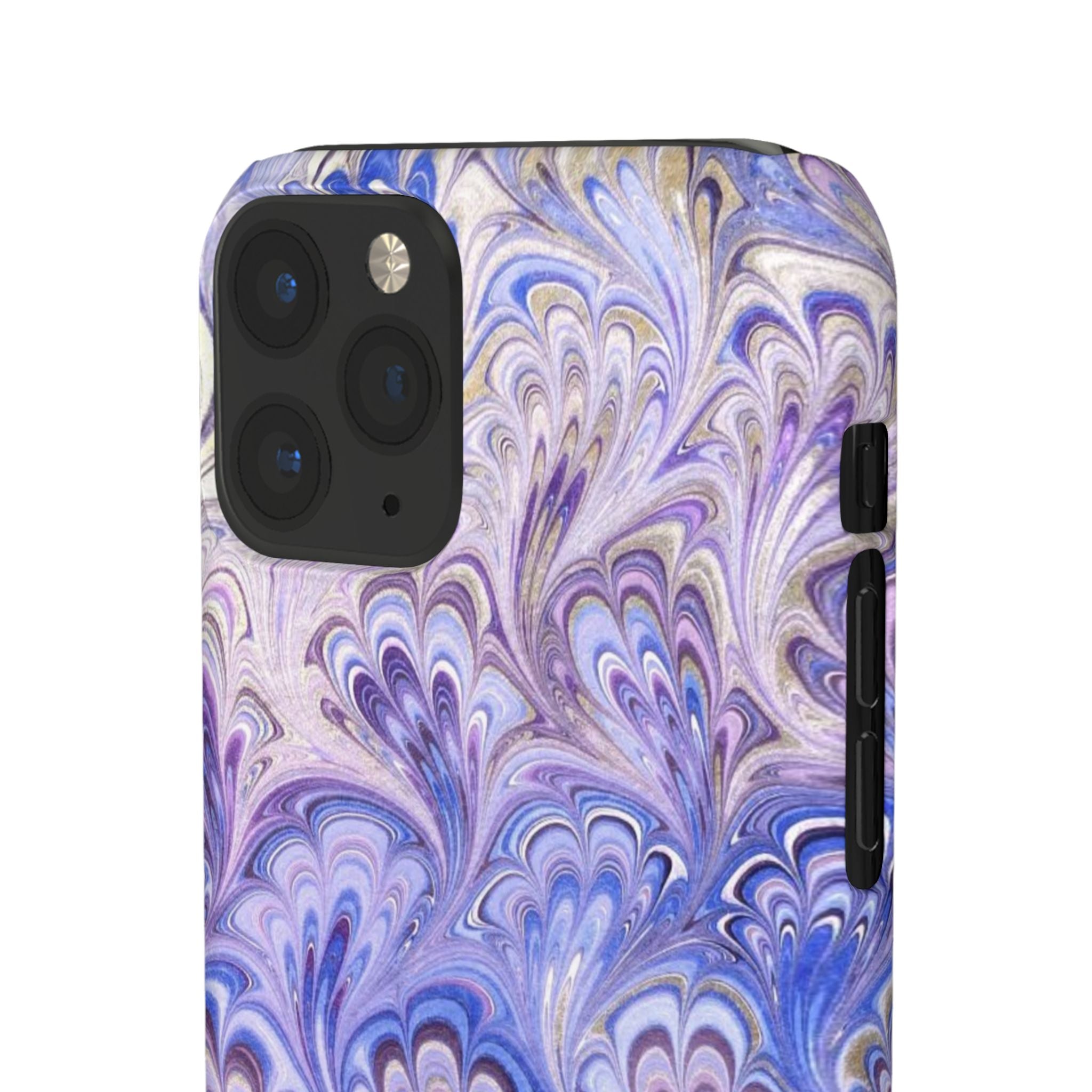 Marbled Feather Lavender + Purple Swirl - Single Layer Slim Phone Case