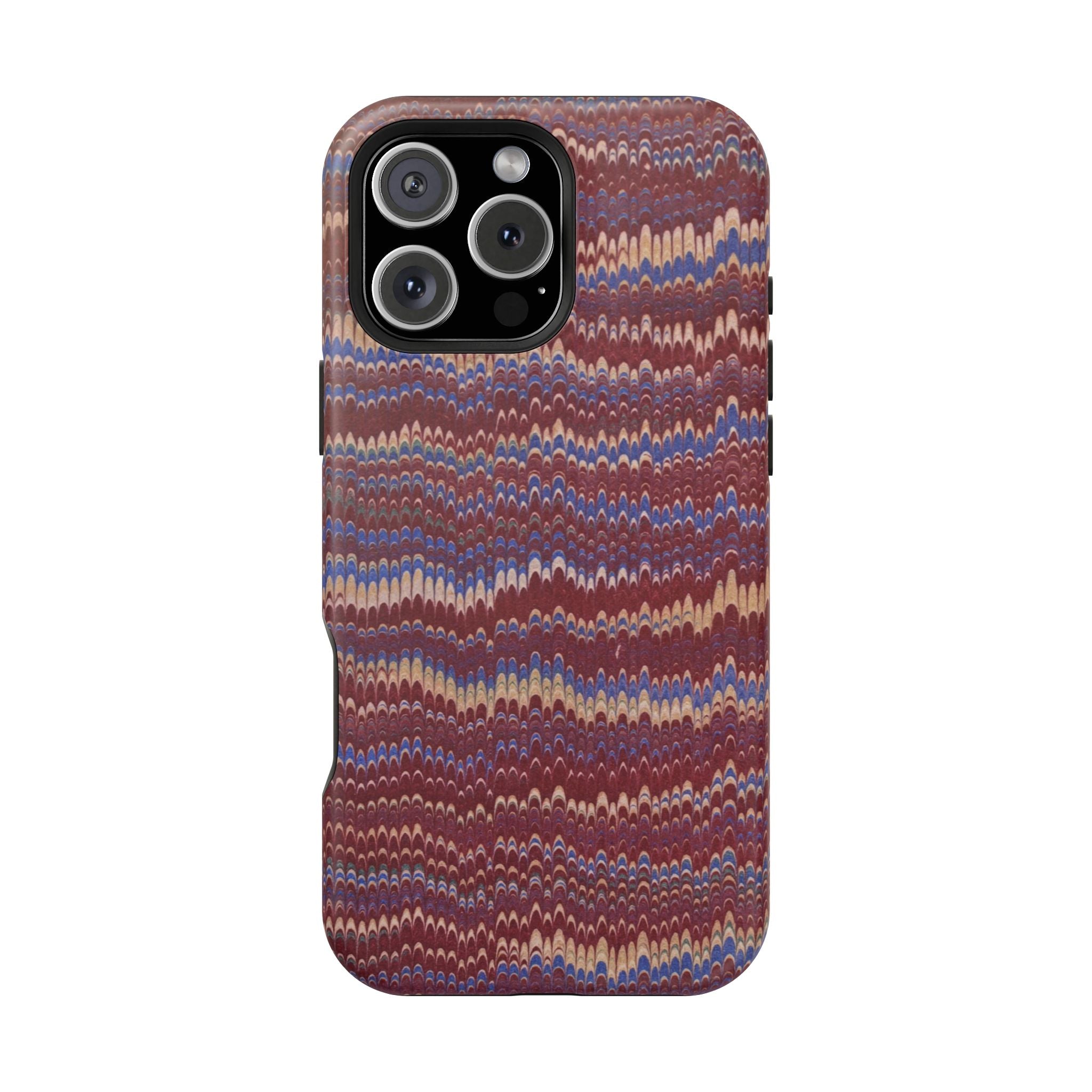 Burgundy and Blue Hues Italian Vintage Marble Design Phone Case for Apple + Samsung