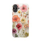 Pink Floral Pressed Flowers - Slim Case