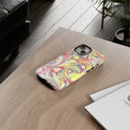 Yellow and Pink Swirl Marbled Italian Phone Case - Dual Layer - Matte or Glossy