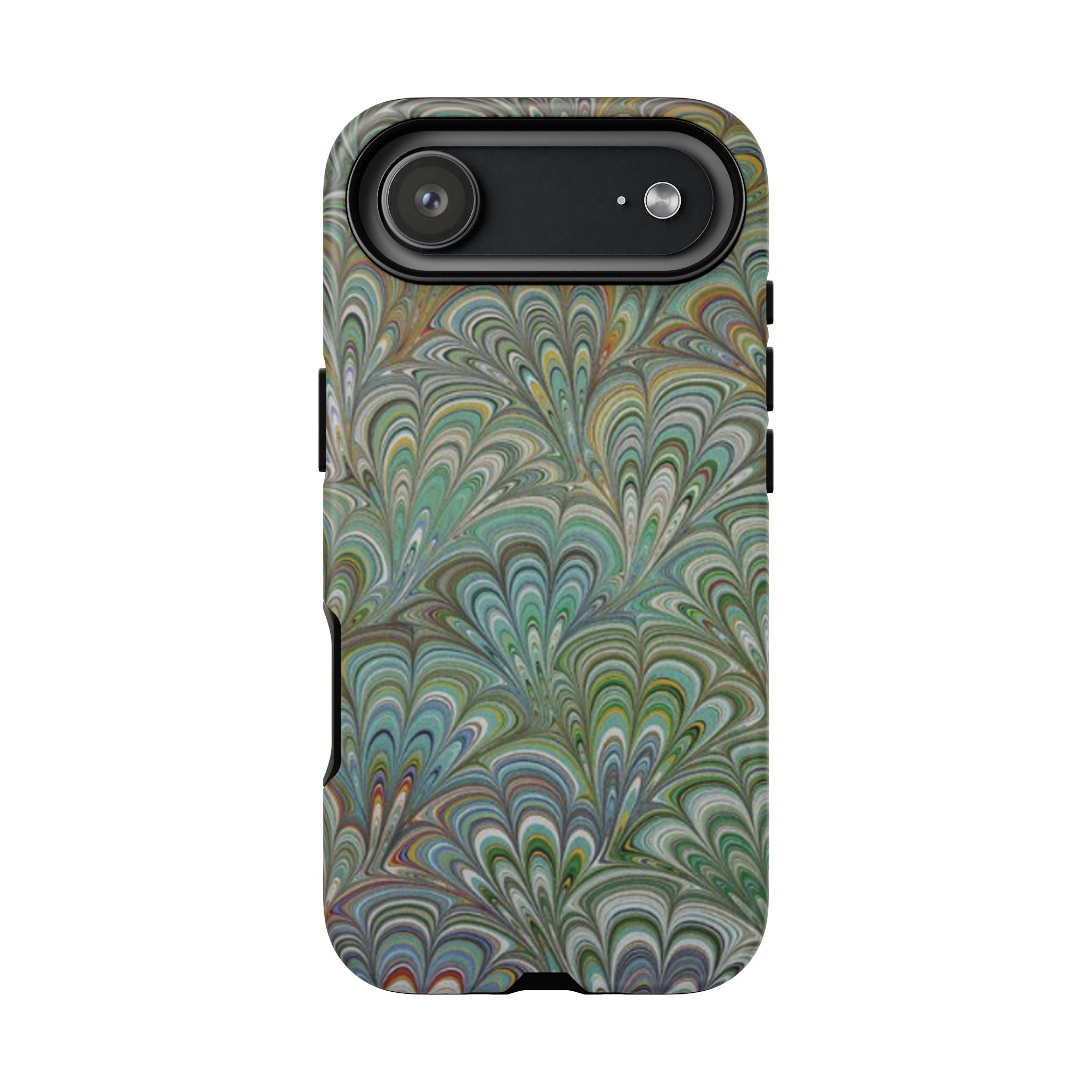 Green Peacock Marbled Phone Case — "Tough Cases" Ultra-Tough Protective Cover