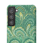 Marbled Feather Green Swirl - Single Layer Slim Phone Case