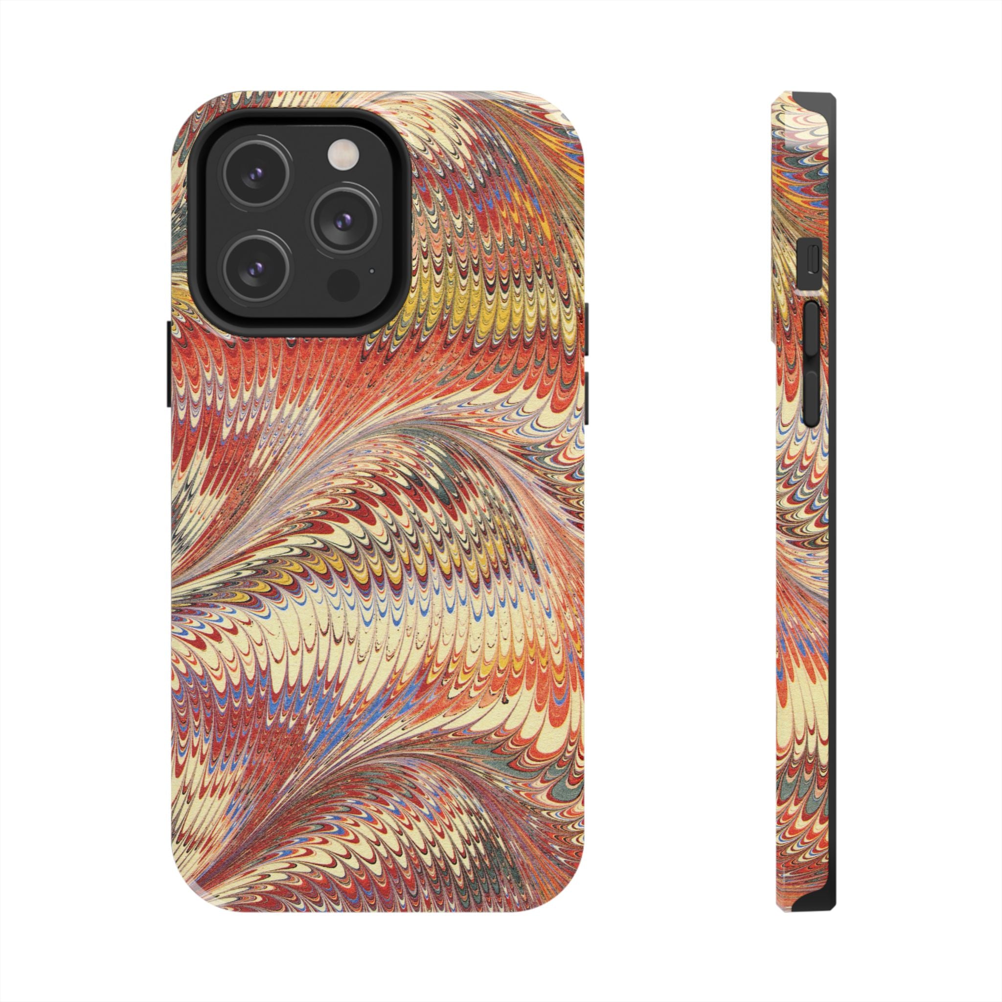 Marbled Swirl Tough Phone Case - Red Rust Orange Fall Colors, Heavy Duty Case. Alternative: Protective Phone Cover, Durable Smartphone Case,
