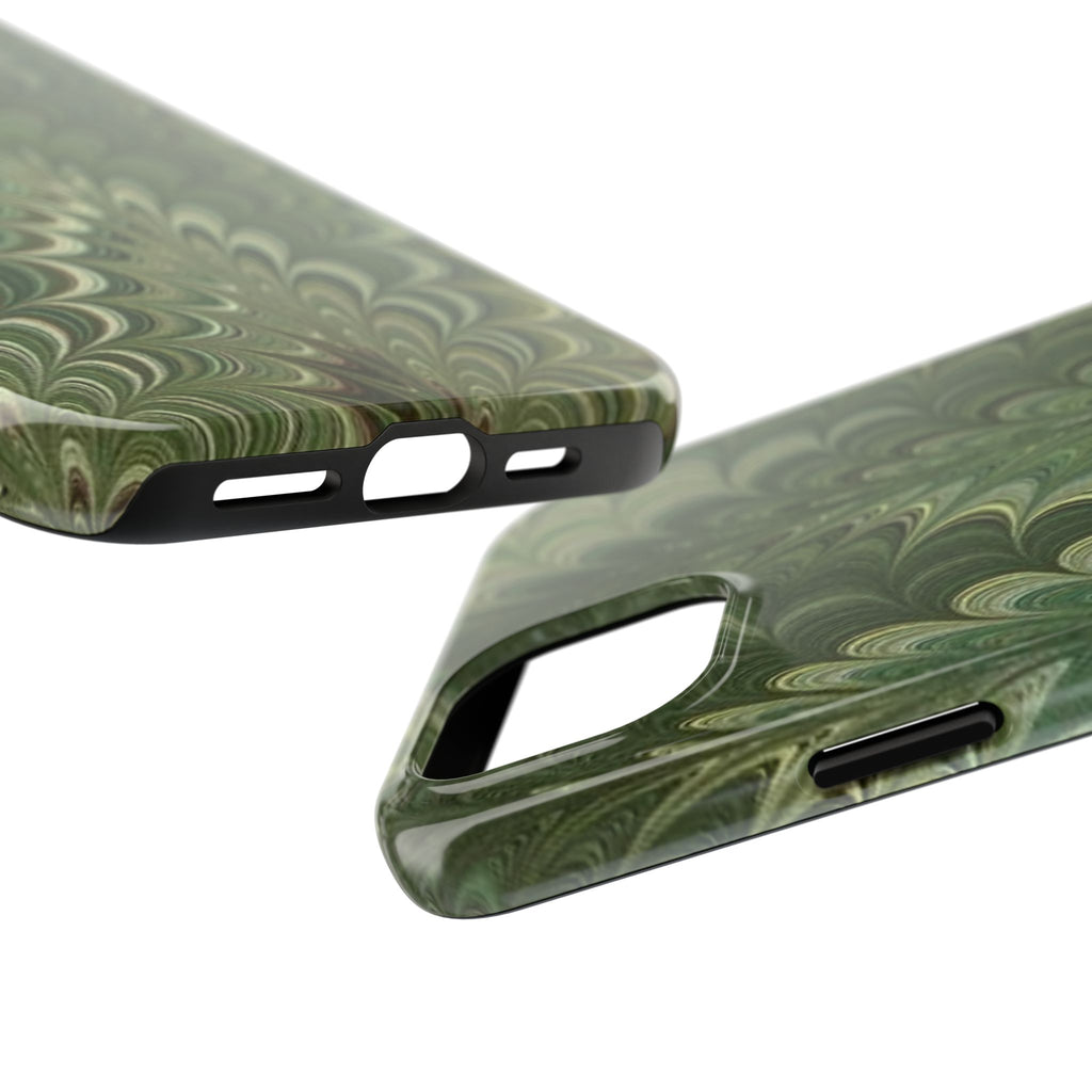 Deep Green Marble Italian Tough Phone Case — Durable Marbled Phone Case