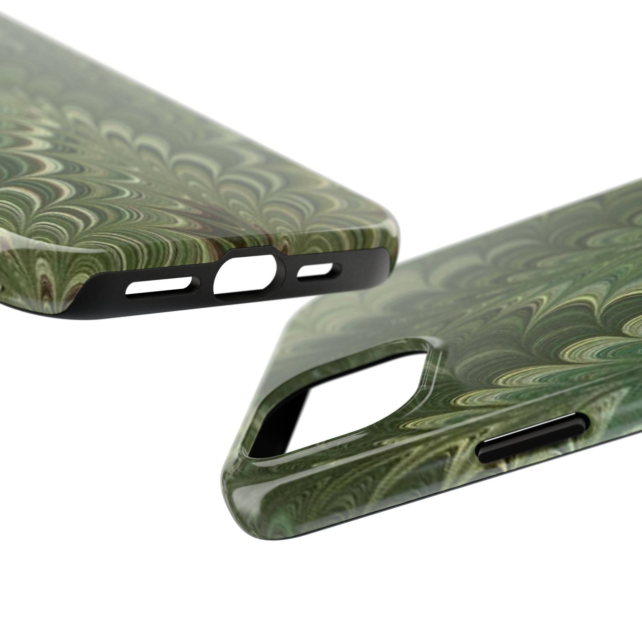 Deep Green Marble Italian Tough Phone Case — Durable Marbled Phone Case