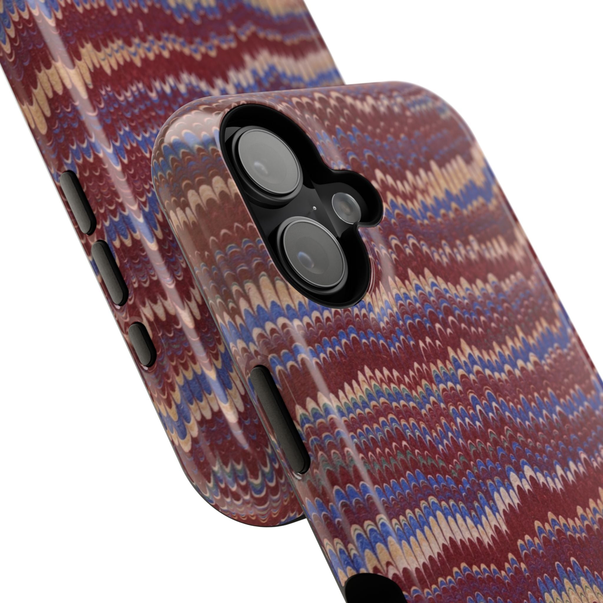 Burgundy and Blue Hues Italian Vintage Marble Design for Apple + Samsung