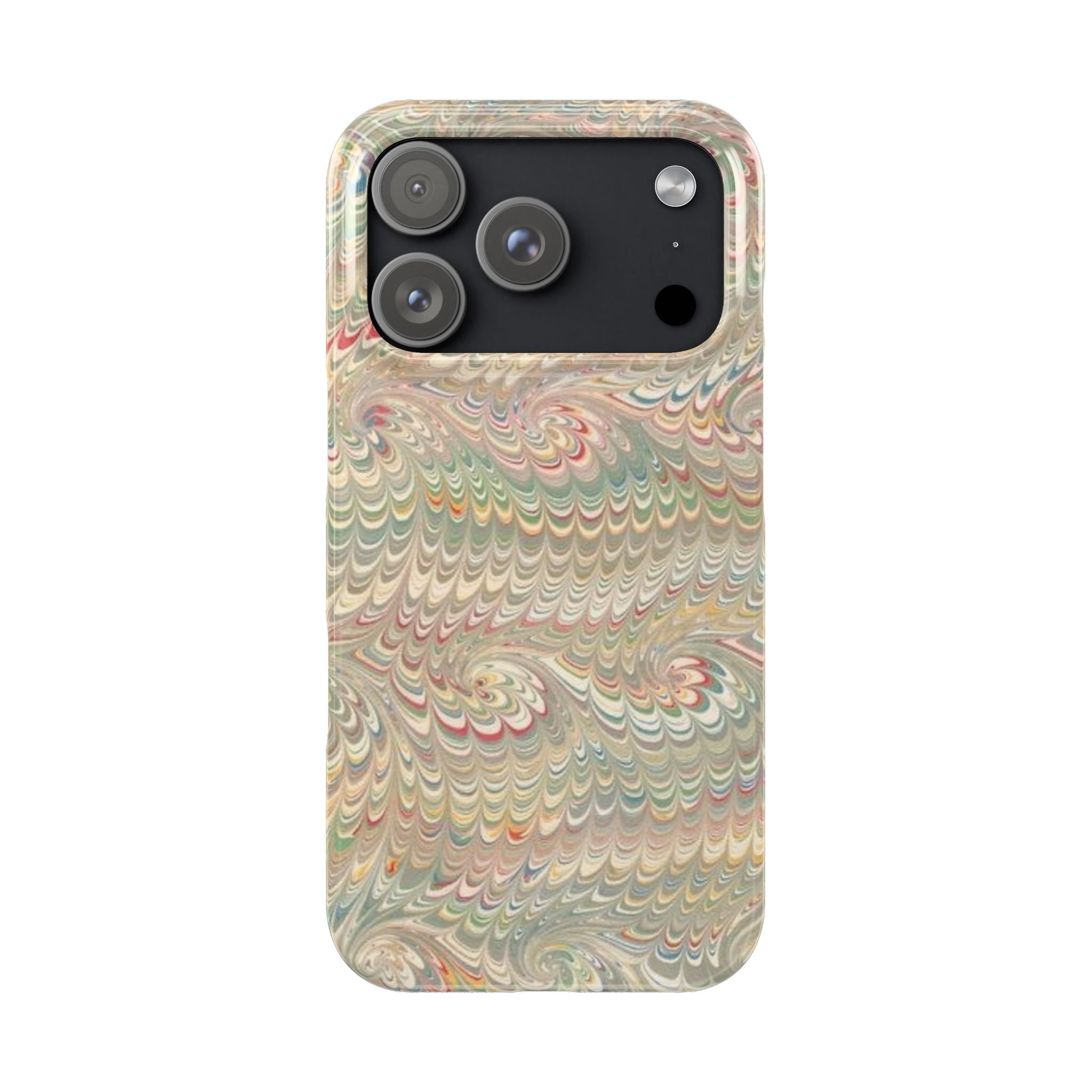 Beige Swirl Marbled Feather Phone Case