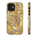 Golden Yellow Marbled Italian Phone Case - Dual Layer - Matte or Glossy