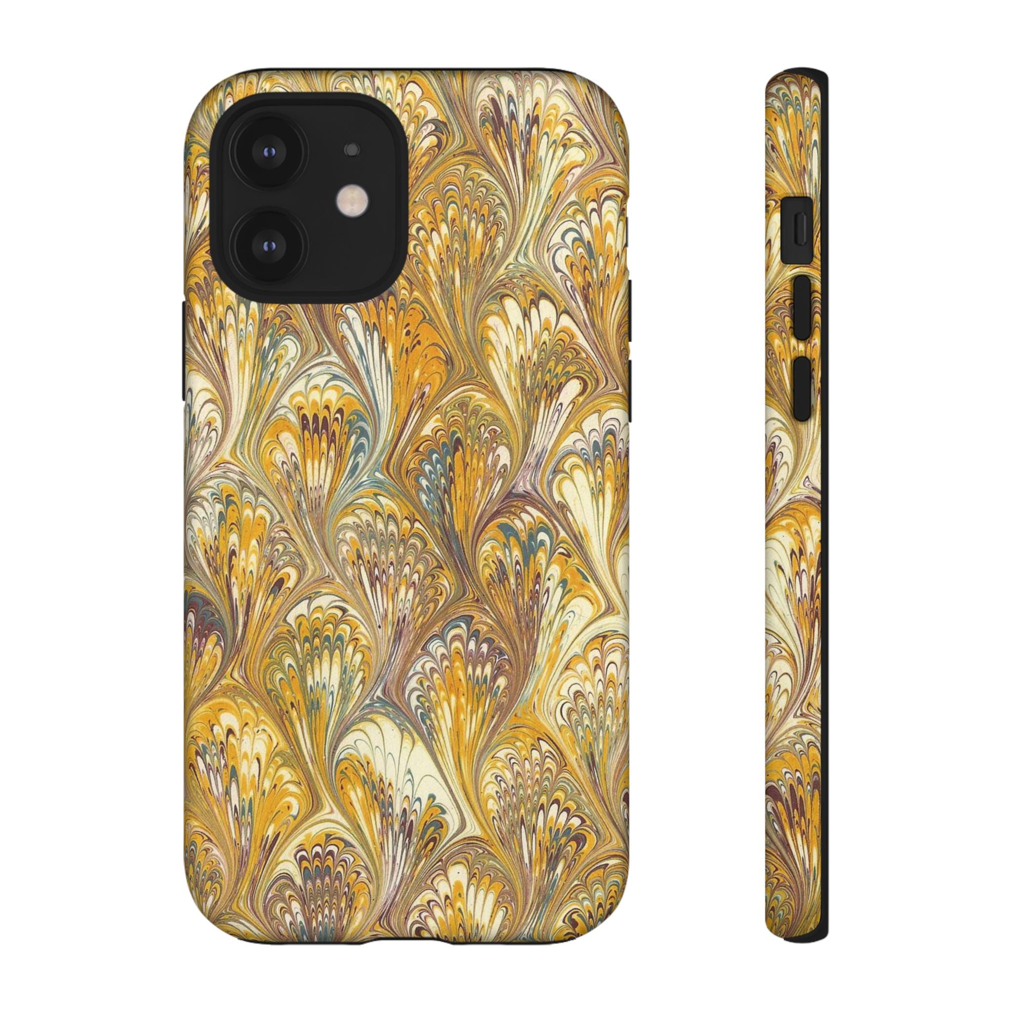 Golden Yellow Marbled Italian Phone Case - Dual Layer - Matte or Glossy