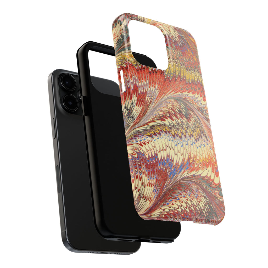 Marbled Swirl Tough Phone Case - Red Rust Orange Fall Colors, Heavy Duty Case. Alternative: Protective Phone Cover, Durable Smartphone Case,