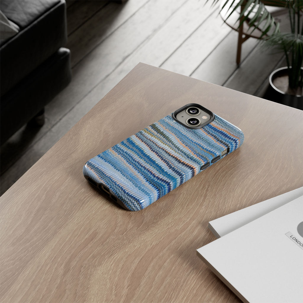 Blue Marbled Phone Cases iPhone 16 + Samsung + Apple + Google - all models, Vintage Marbled Design - Tough Cases