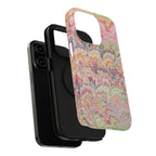 Marbled Pastel Pink and Green Impact-Resistant Phone Case for Apple + Samsung