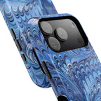 Blue Marbled Swirl Phone Case - Dual Layer Case