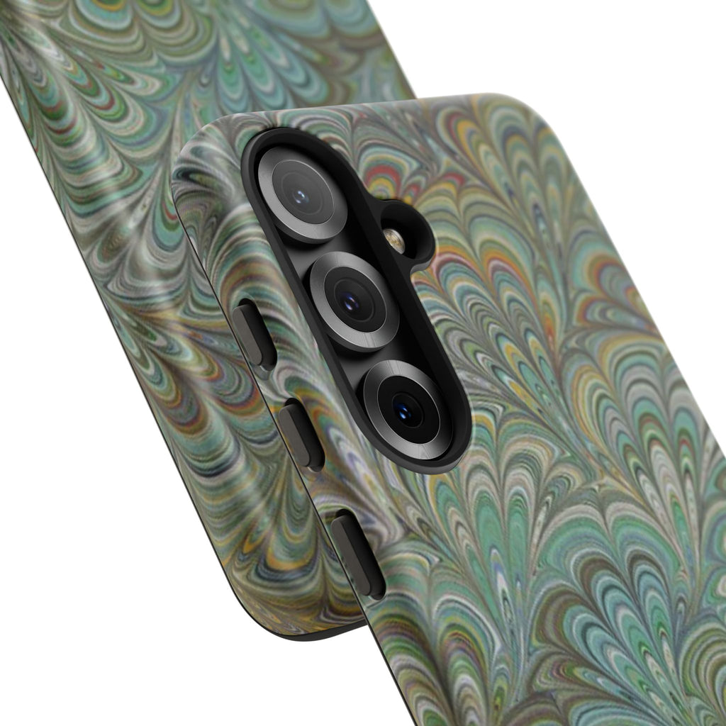 Green Peacock Marbled Phone Case — "Tough Cases" Ultra-Tough Protective Cover