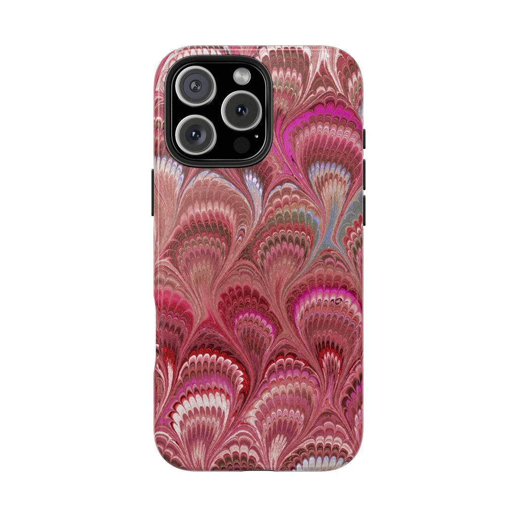 Pretty in Pink - Peacock Marble Italian Tough Phone Case — Durable Marbled Phone Case