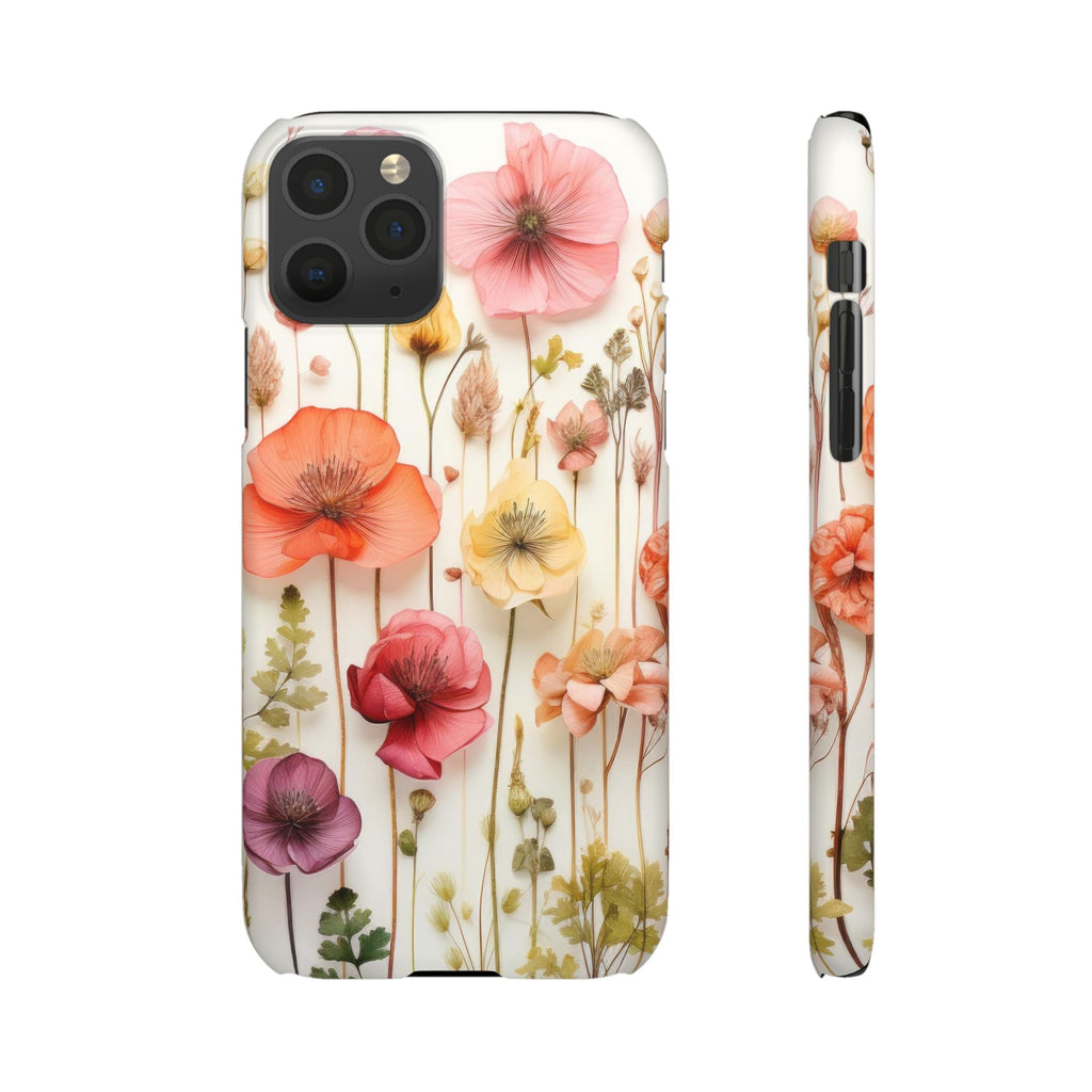Pink Floral Pressed Flowers - Slim Case
